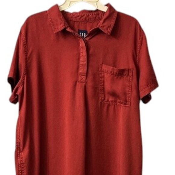 GAP Womens Lightweight Relaxed Fit Pocketed Tencel Dress - Picture 2 of 11